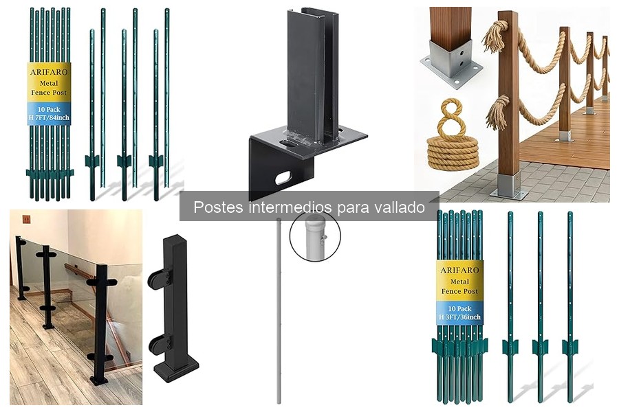 Comparativa de materiales en postes intermedios para vallado