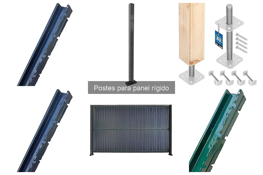 Comparativa de postes de metal y madera para panel rígido
