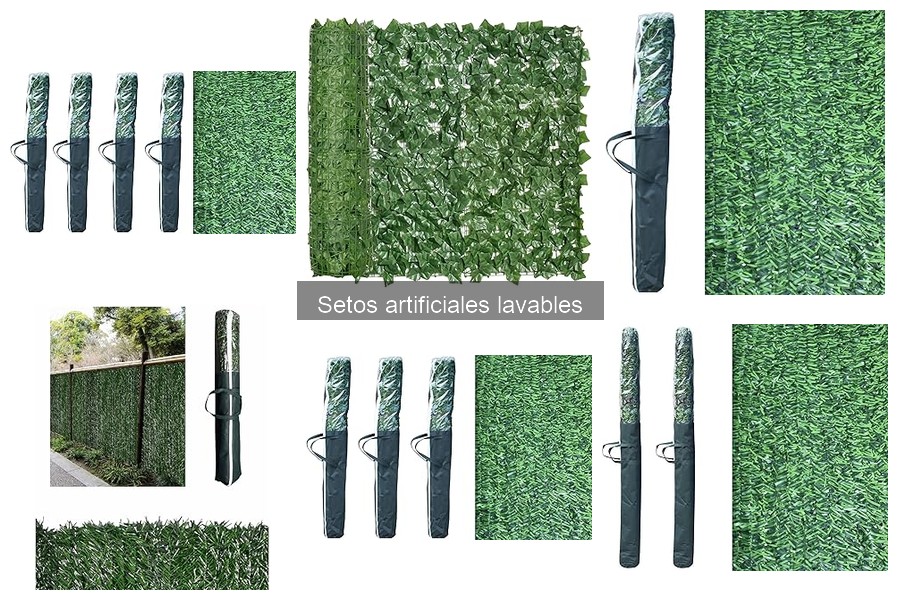 Diferencias entre setos artificiales lavables y de PVC