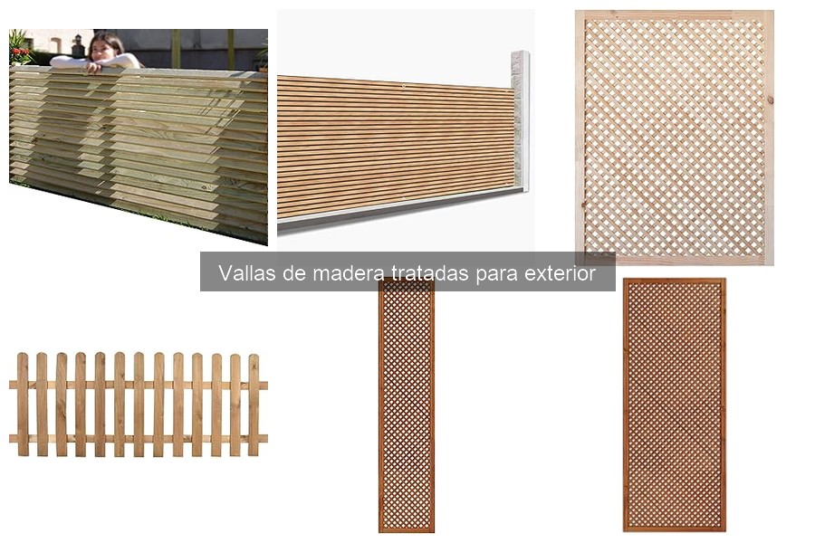 Estilos de vallas de madera tratadas para exteriores decorativos