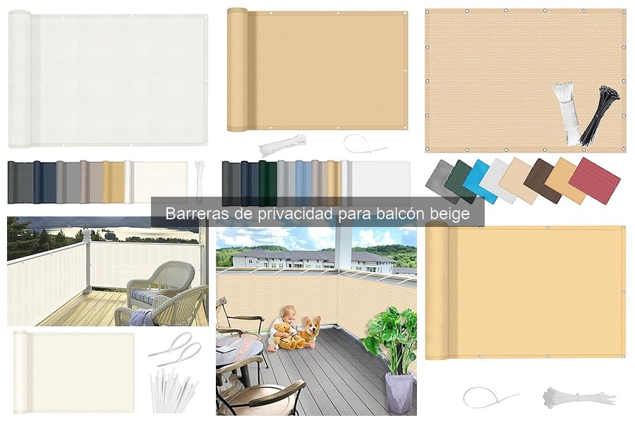Estilos y Diseños de Barreras de Privacidad Beige para Balcón
