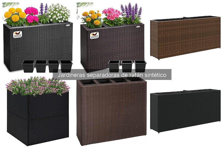 Ideas creativas para jardineras separadoras de ratán sintético