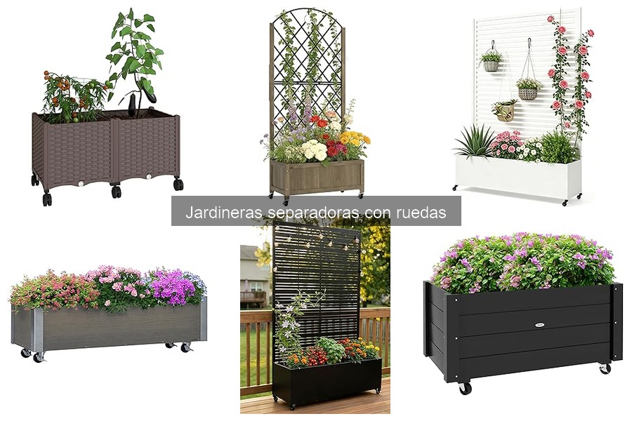 Tipos de jardineras separadoras con ruedas para tu espacio
