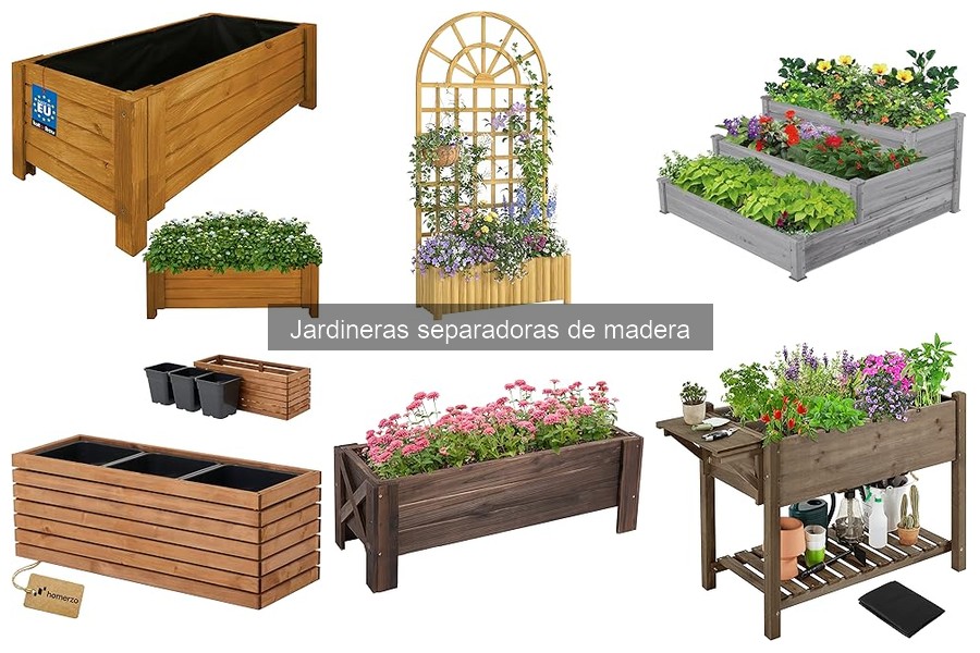 Tipos de jardineras separadoras de madera: diseños y usos
